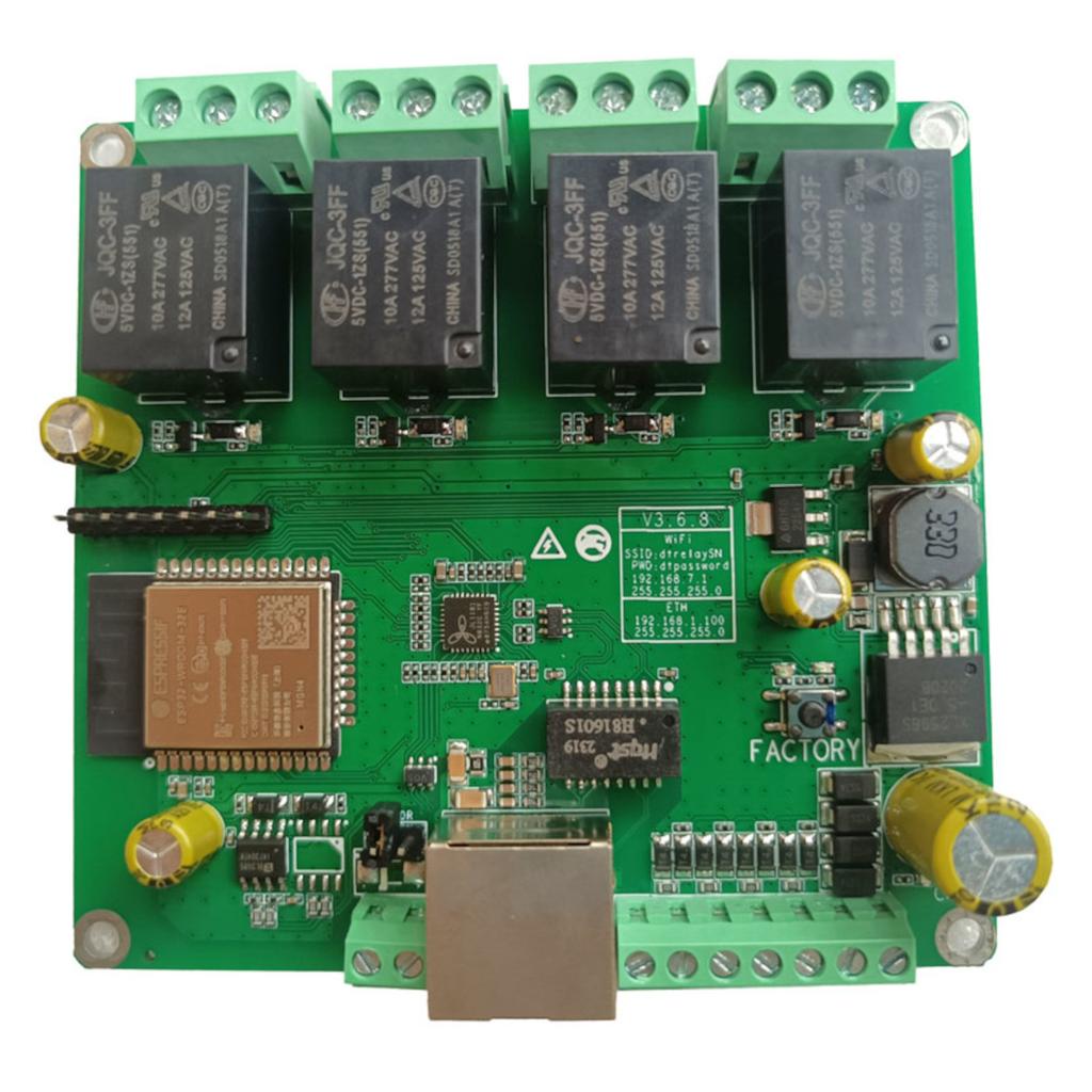 Modulo I/O Ethernet e Wi-Fi DT-R00X – 2, 4 o 8 Ingressi Digitali e  2, 4 o 8 Uscite Relè – Modbus TCP, MQTT, SNMP